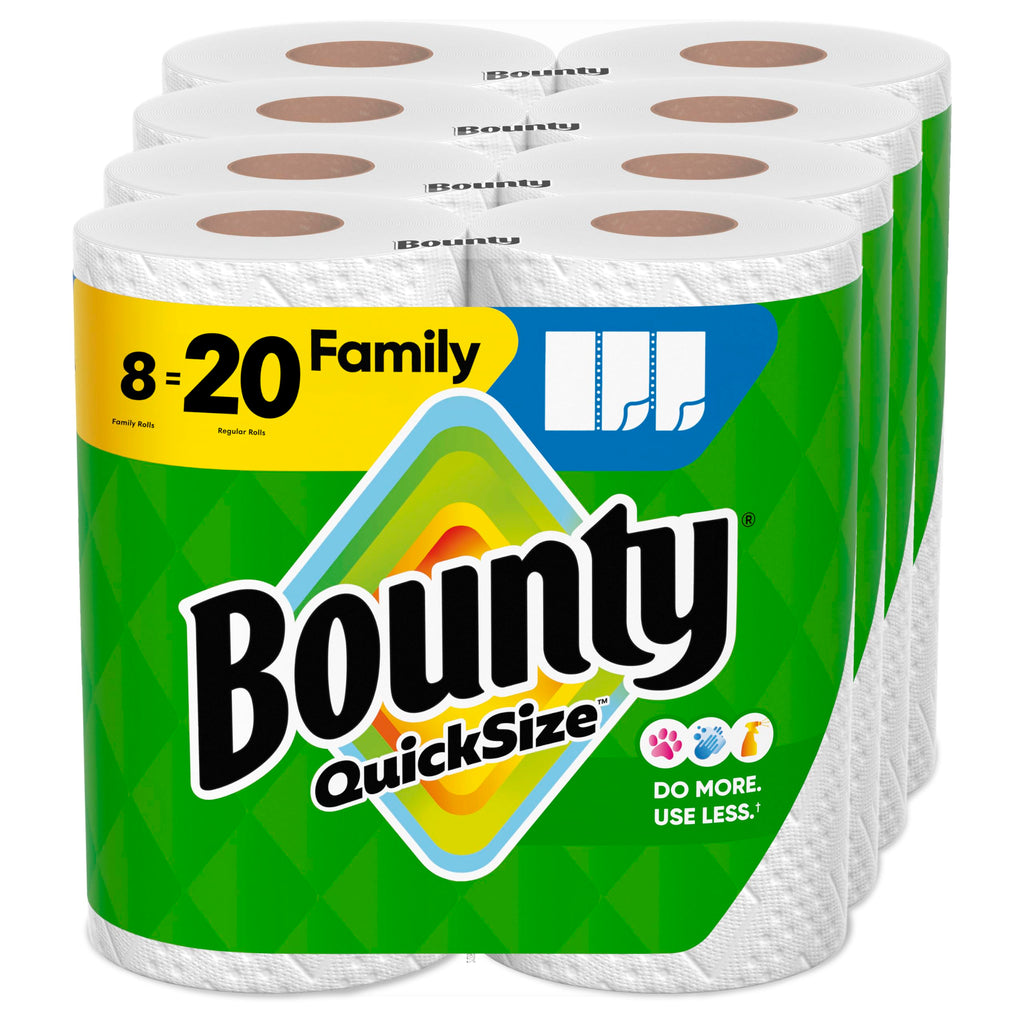 8 Family Rolls = 20 Regular Rolls Bounty Quick Size Paper Towels White