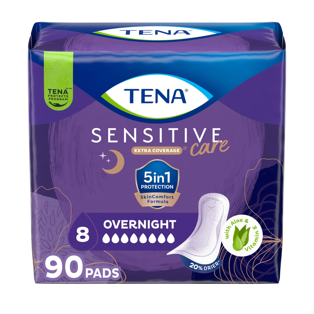 90 Ct TENA Incontinence Pads, Bladder Control & Postpartum for Women, Overnight