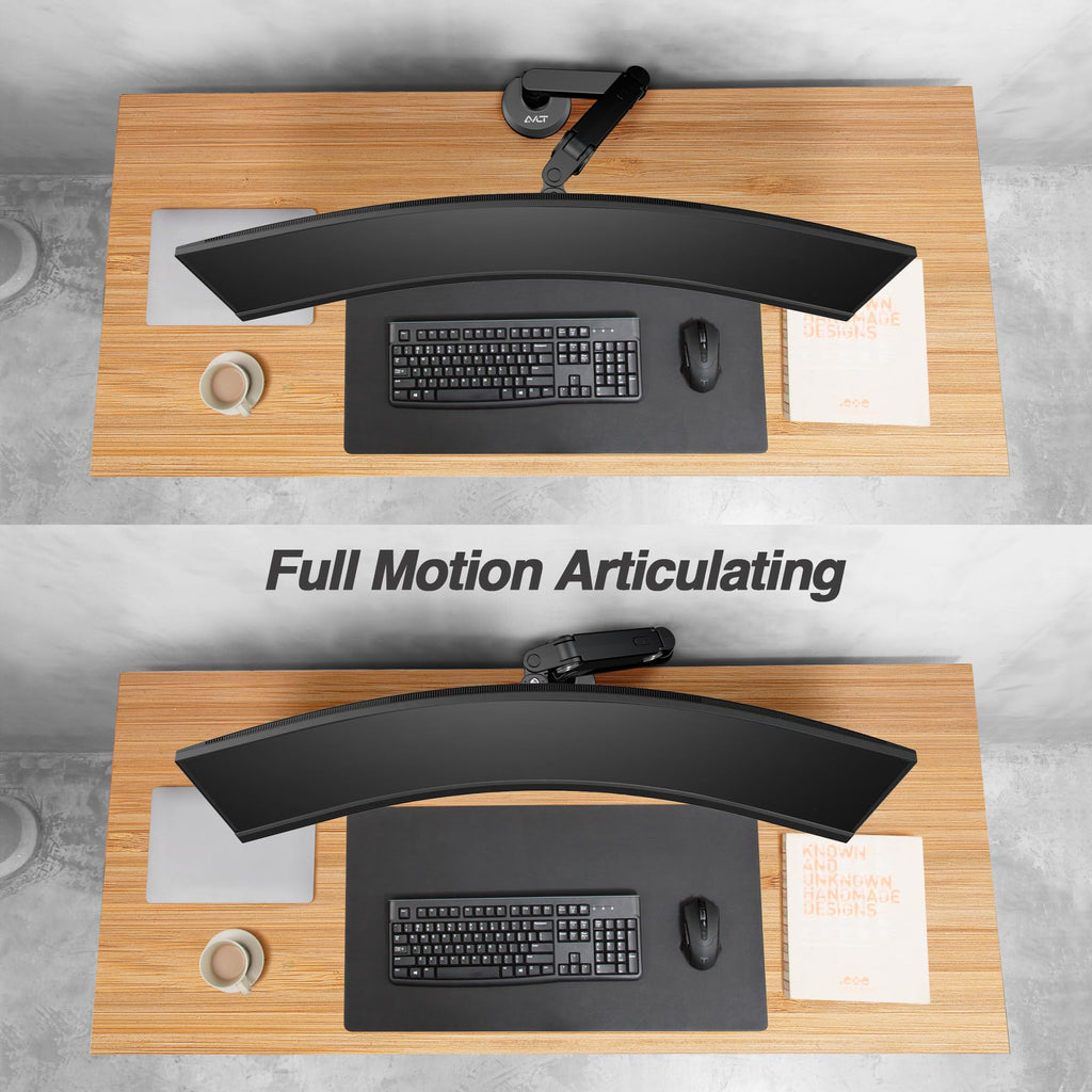 AVLT Single Monitor Arm Desk Mount 13–38 inch  Full Motion VESA Ultrawide Black