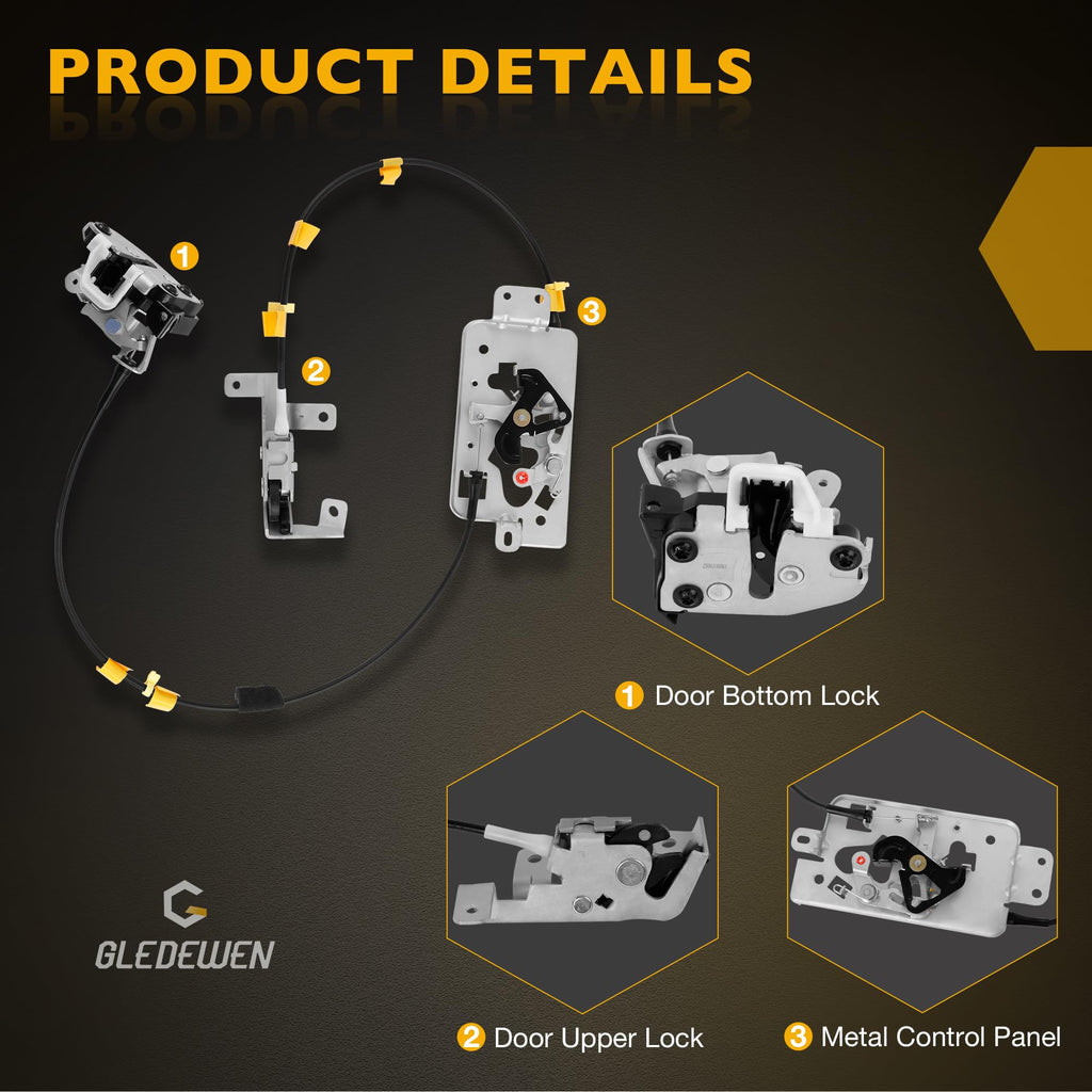 Rear Left Door Lock Latch Actuator, Upper and Lower Rear Left Driver Side, Compatible with 2004 2005 2006 2007 2008 Ford F150 Extended Cab Pickup, Repalces 6l3Z-18264A01-B 8L3Z18264A01B