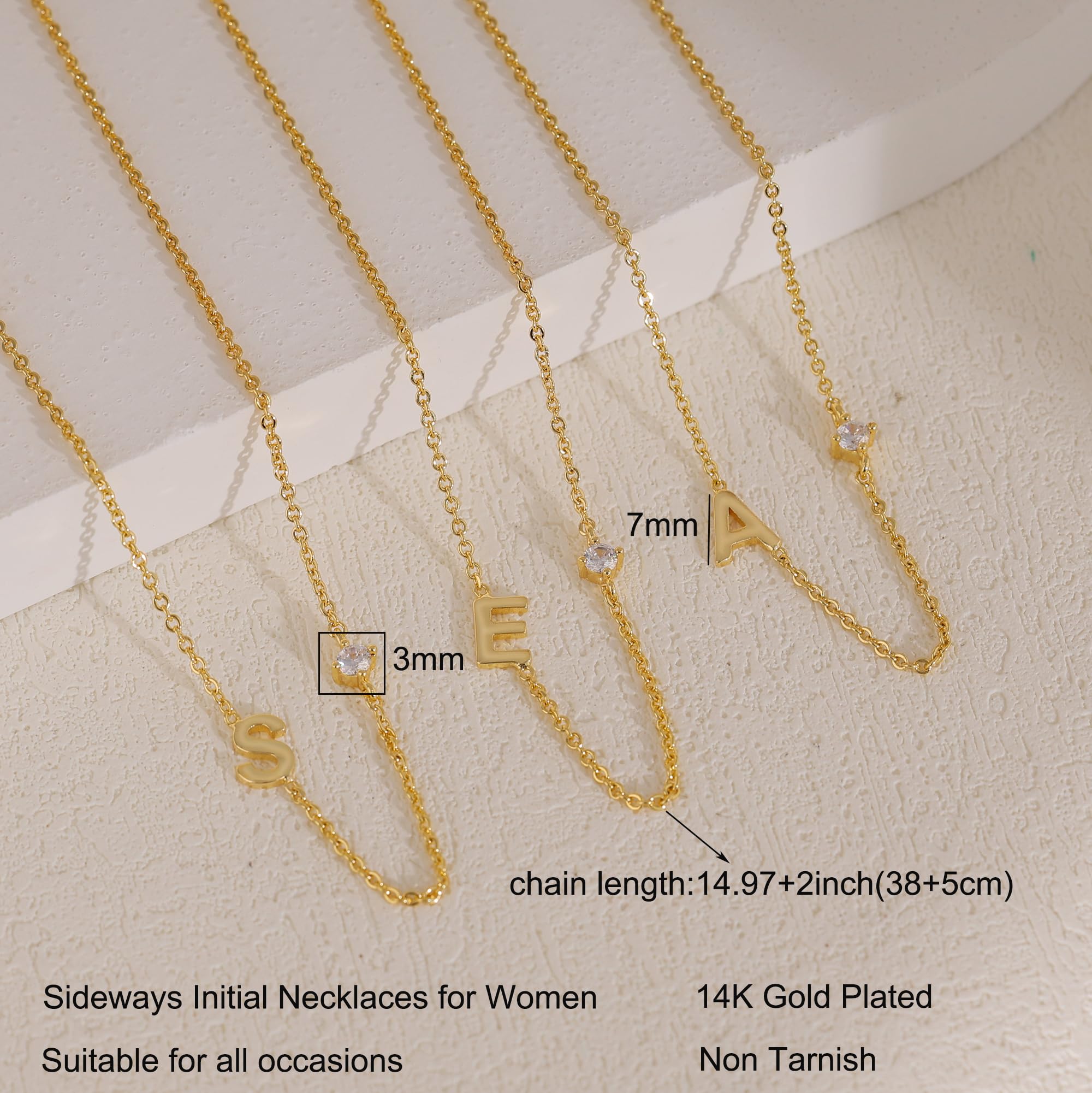 FUCJOEE Initial Necklaces for Women, Dainty Letter Choker Necklace 14K Gold