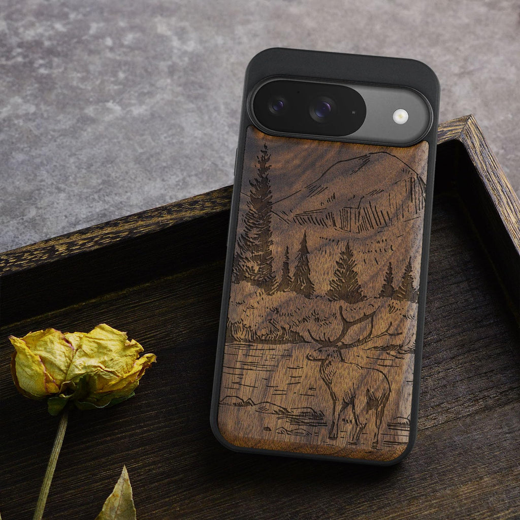 Carveit Magnetic Wooden Case for Google Pixel 9 Case, Wood Artisan Engraved &