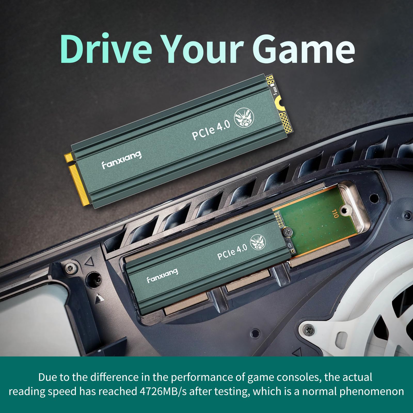 fanxiang S660 PCIe 4.0 1TB NVMe M.2 SSD for PS5 with Heatsink, Up to 5000MB/s,