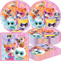 40PCS Super Kitties Party Supplies 20 Plates 20 Napkins Birthday Party Set