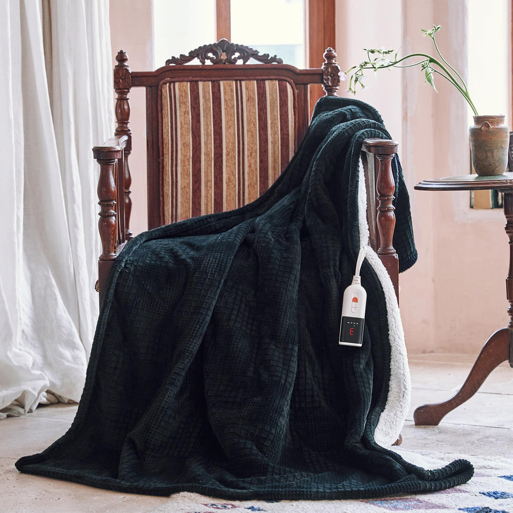 Texciting Heated Blanket Electric Blanket Throw 50''X60''-Heating Blanket with 9
