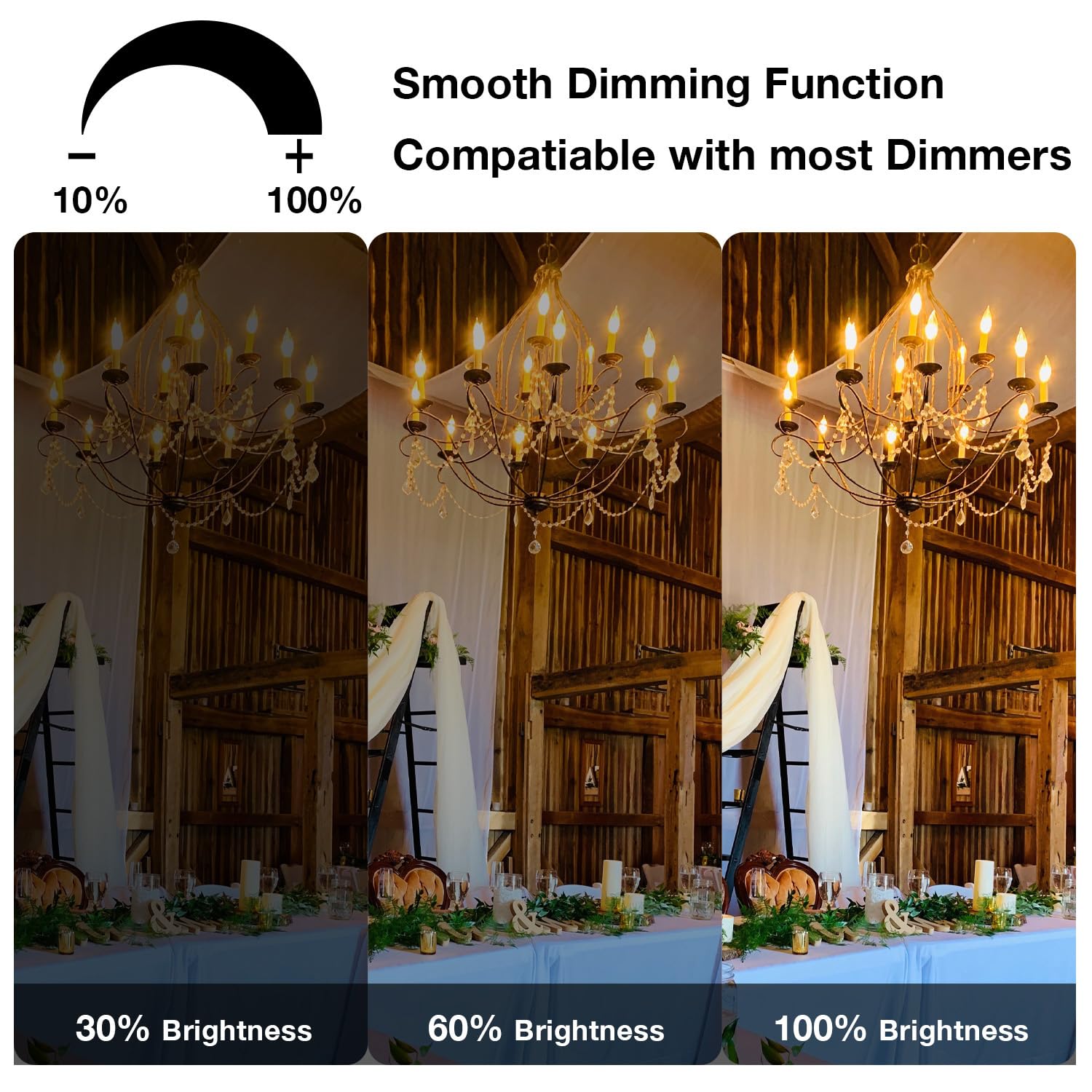 DAYBETTER E12 LED Bulb Dimmable, Chandelier Light Bulbs, Candelabra Light Bulbs