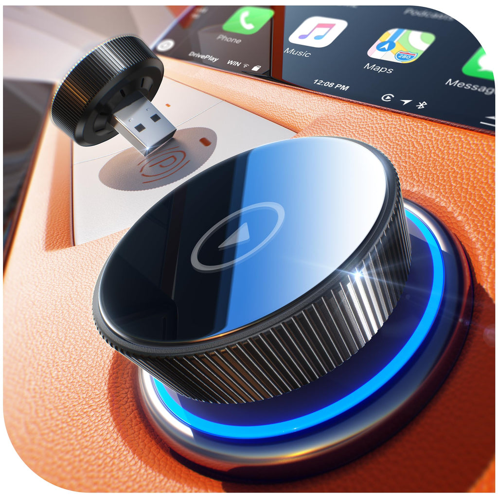 Wireless Apple CarPlay Adapter Mini Dongle iPhone Auto-Connect Bluetooth Deep