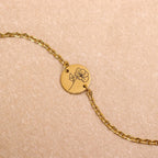 Birth Flower Gold Chain Bracelet for Women Adjustable Stackable Jewelry Gift