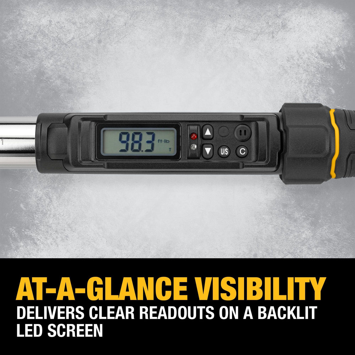 DEWALT Digital Torque Wrench, 3/8 inch Drive, 20-100 FT-LB, with Storage Case