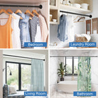 SUNALLY Shower Curtain Rod, Adjustable 32-89 Inch Spring Tension Shower Rods