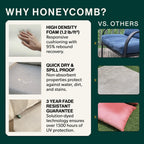 Honeycomb Outdoor Chaise Lounge Cushion for Patio Furniture, Water & Fade