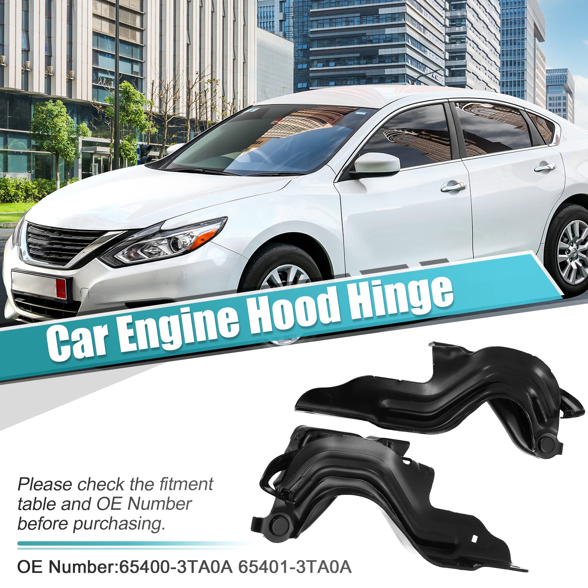 X AUTOHAUX 1 Pair LH RH Car Engine Hood Hinge for Nissan Altima 2013 2014 2015 2016 2017 2018 Driver & Passenger Side Hood Hinge Replaces 65400-3TA0A 65401-3TA0A