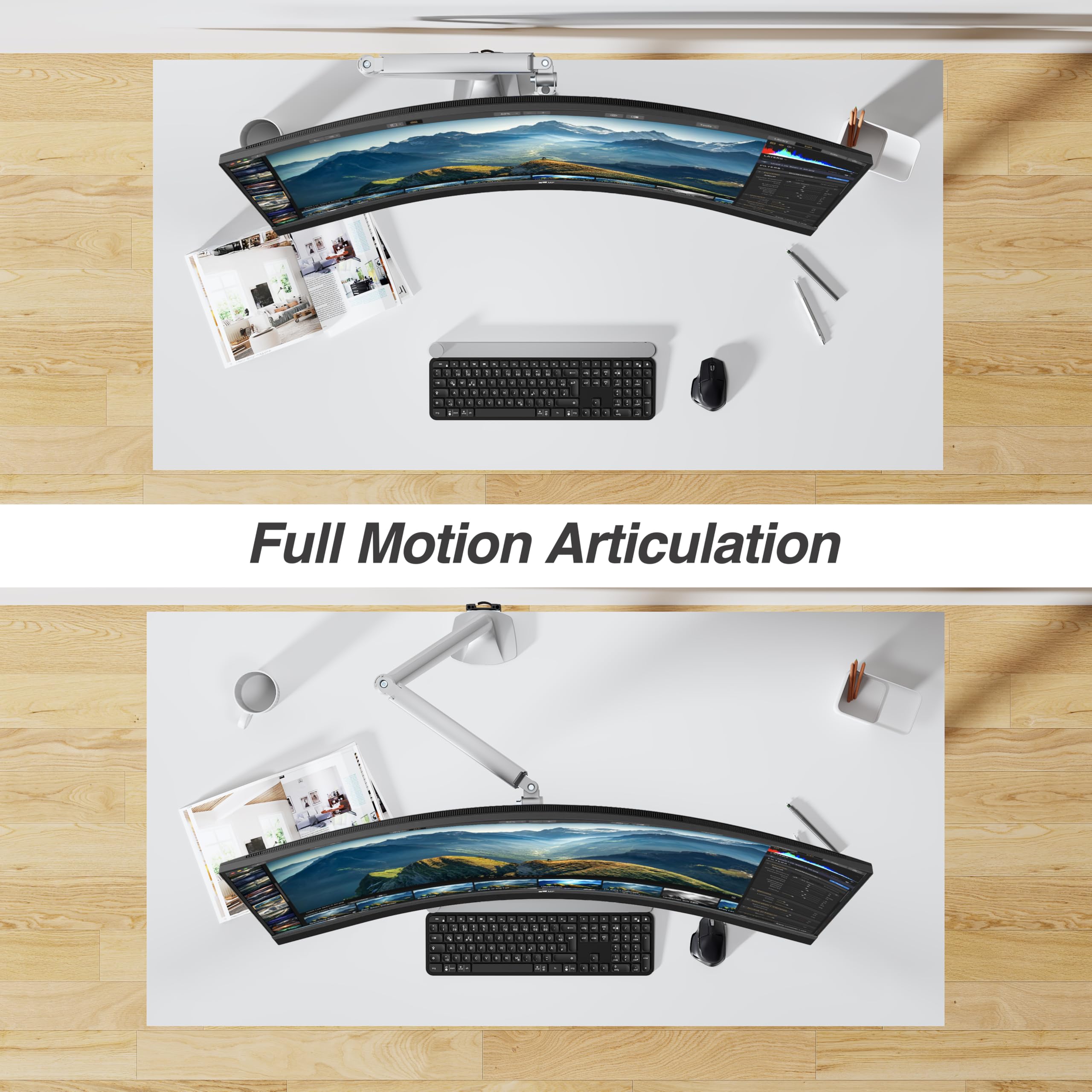 AVLT Single Monitor Arm Desk Mount 17–45  inch Mechanical Spring Full Motion