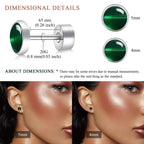 BLISI Green Onyx Pure Titanium Stud Earrings 5mm Natural Stone Women Earrings