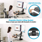 AVLT Electric Standing Desk Converter Triple 32" Monitor Sit Stand Riser
