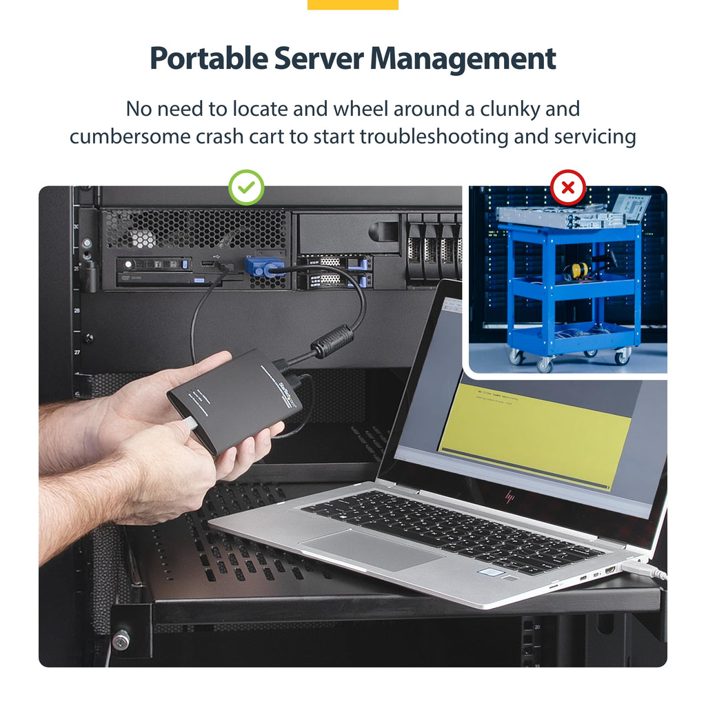 StarTech.com Portable Laptop Crash Cart Adapter for Server Management, USB/VGA