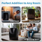 Everlasting Comfort 6L Humidifier Quiet 50HR No Filter Cool Mist Black
