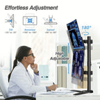 AVLT 34" Vertical Ultrawide Monitor Mount Stand Two Stacked 26.5 lbs Screens on