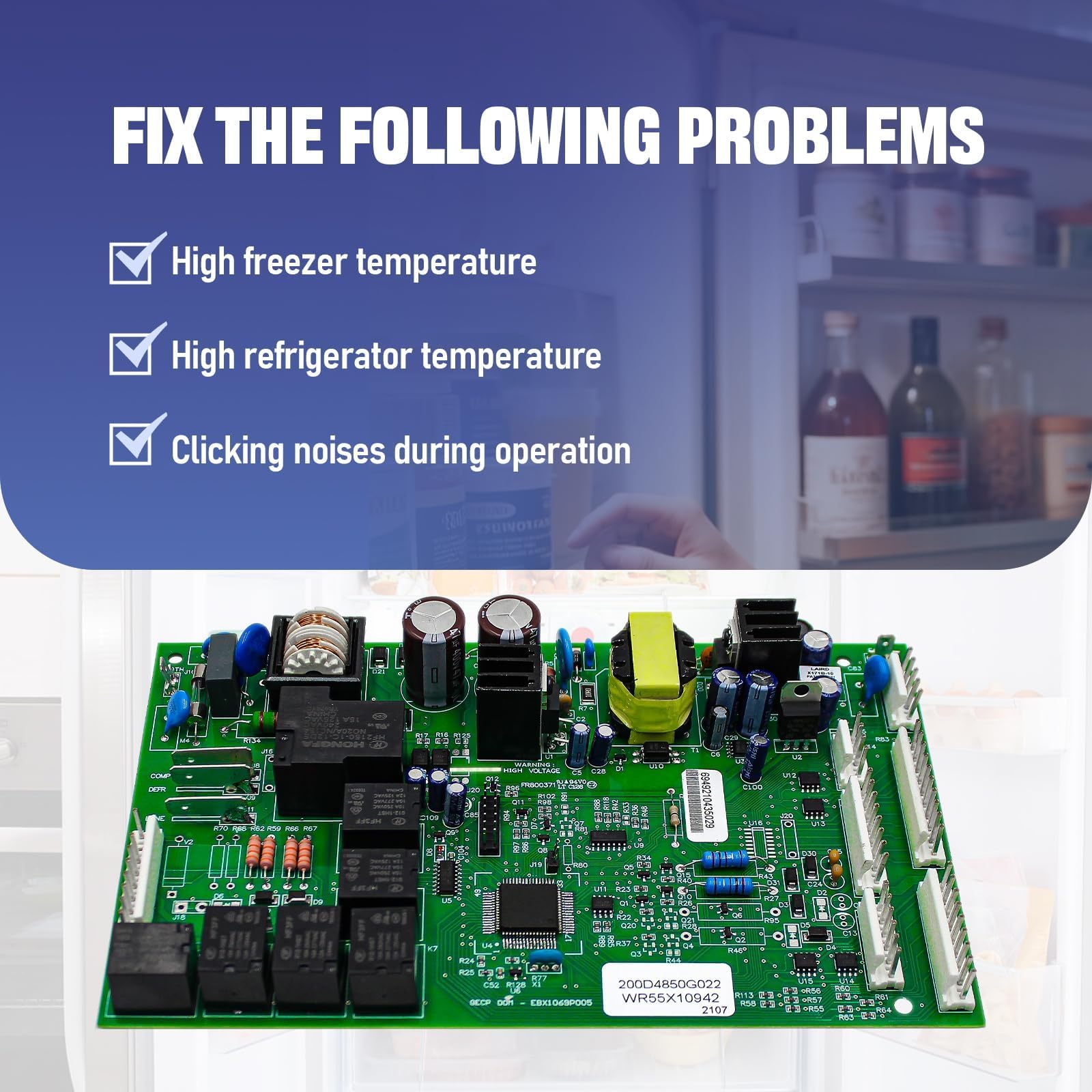 HPUY WR55X10942C WR55X10942 Replacement Control Board for GE Refrigerator