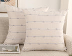 NUYECY Set of 2 Boho Throw Pillow Covers 28x28,Stone Grey and White Neutral