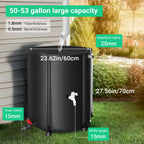 FAMIROSA 50 Gallon / 200L Rain Barrel, Collapsible Rain Barrels to Collect
