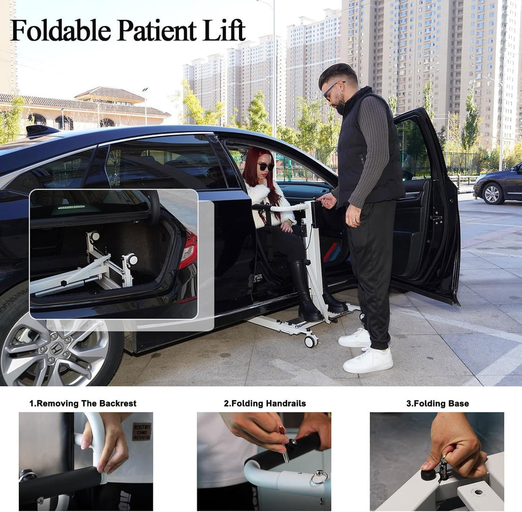 Electric Patient Lift Transfer Chair Foldable Wheelchair Lift Home Car Bath