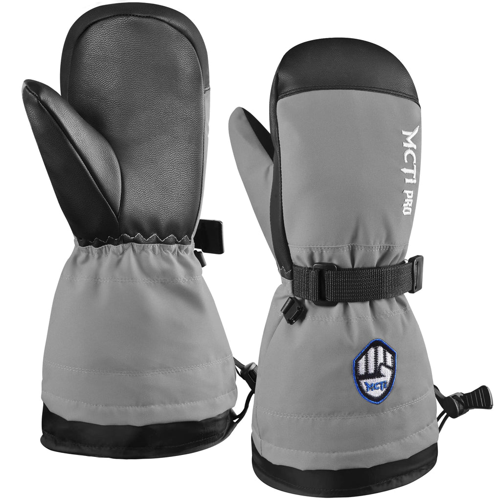 MCTi Kids Mittens Waterproof Winter Ski Warm Sherpa Fleece Lined Removable
