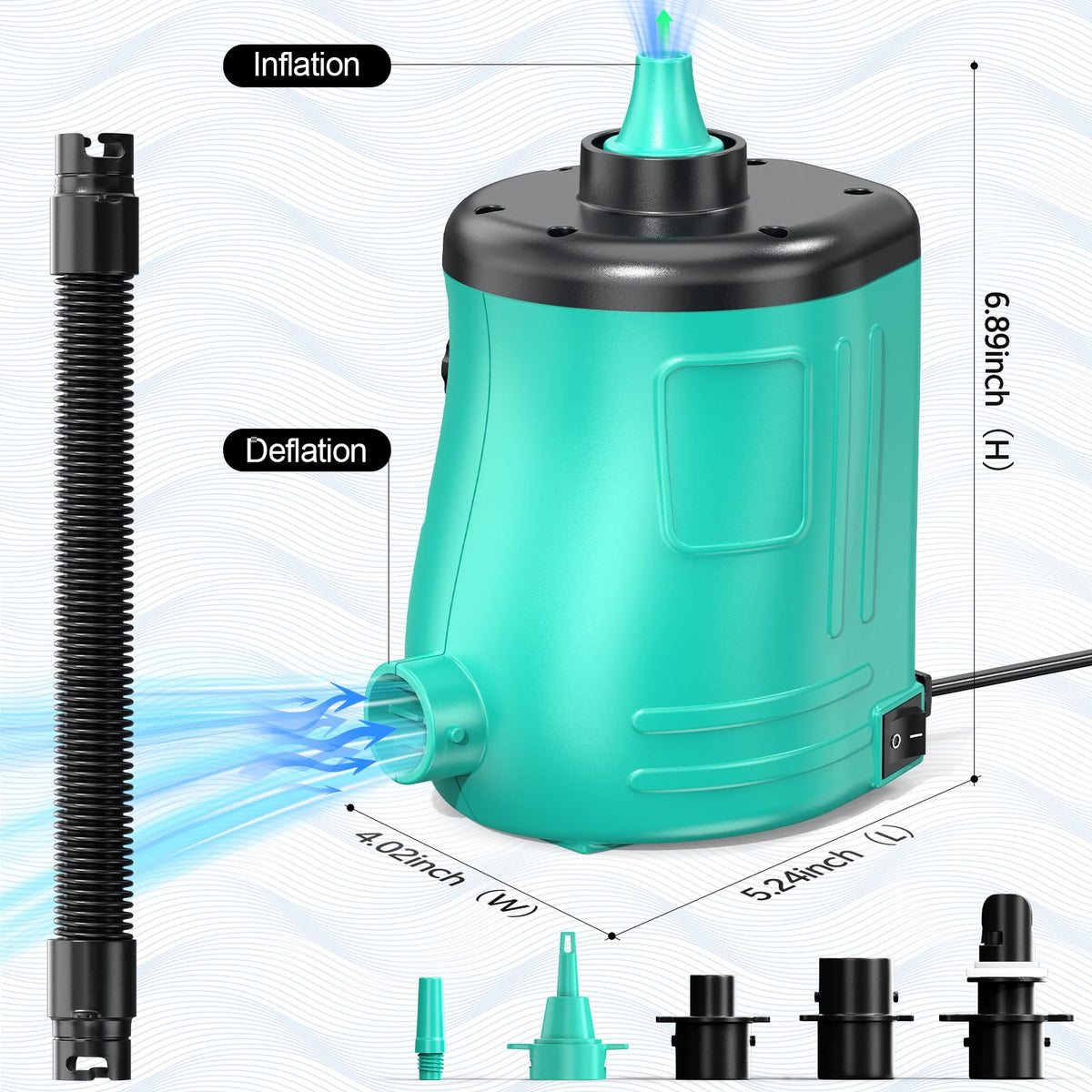Elefor Massage Gun Deep Tissue,PercussioAir Mattress Pump for Balloons Pool