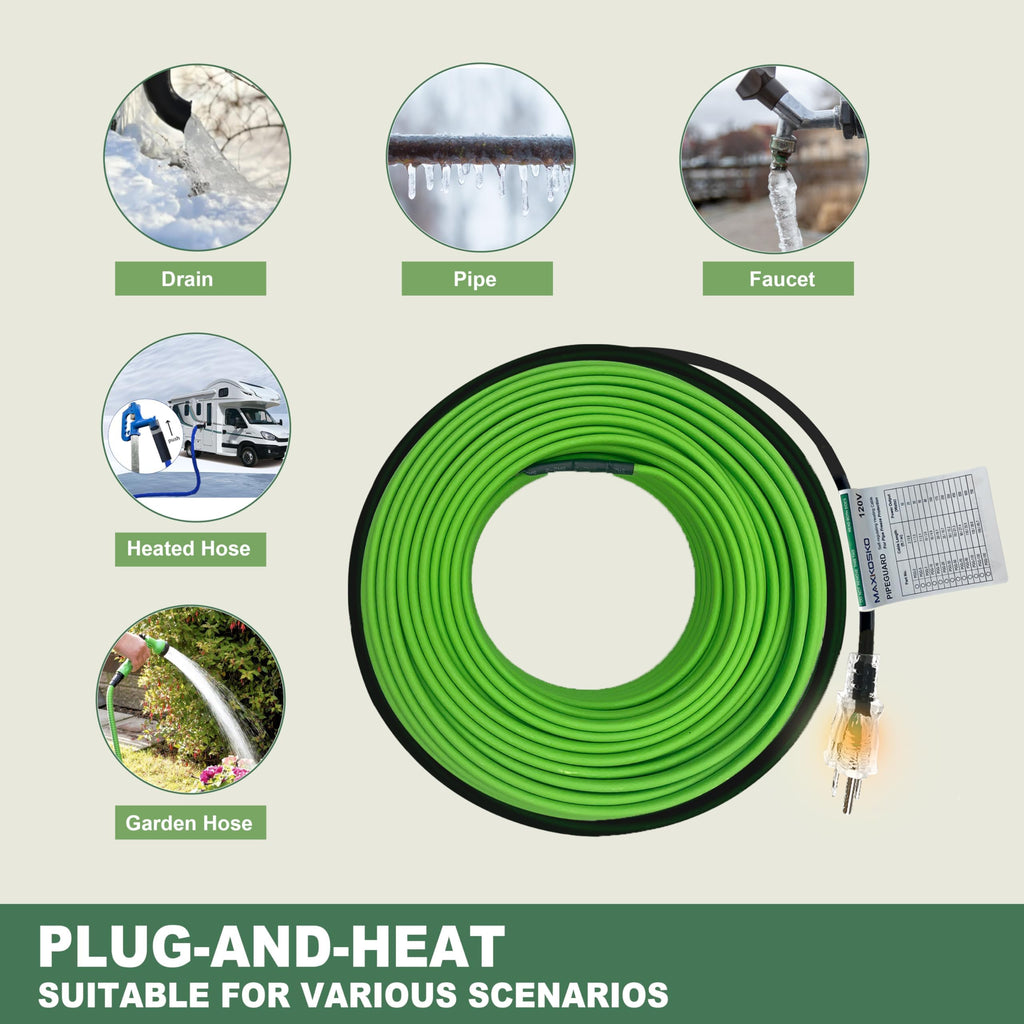 MAXKOSKO 7 Feet Pipe Heat Cable for Water Pipe Freeze Protection,