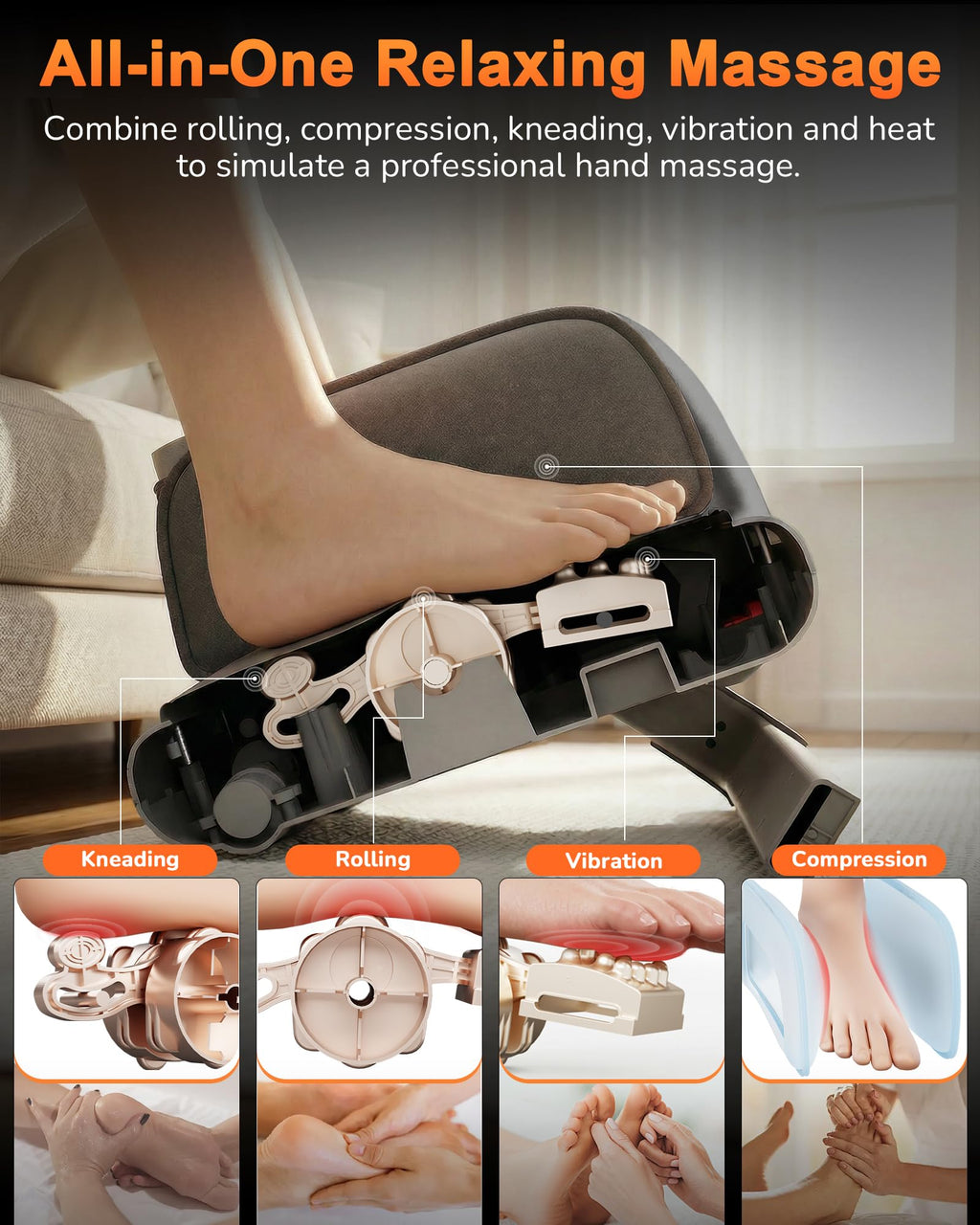 JZBRAIN Pro Foot Massager for Plantar Fasciitis & Neuropathy Relief with