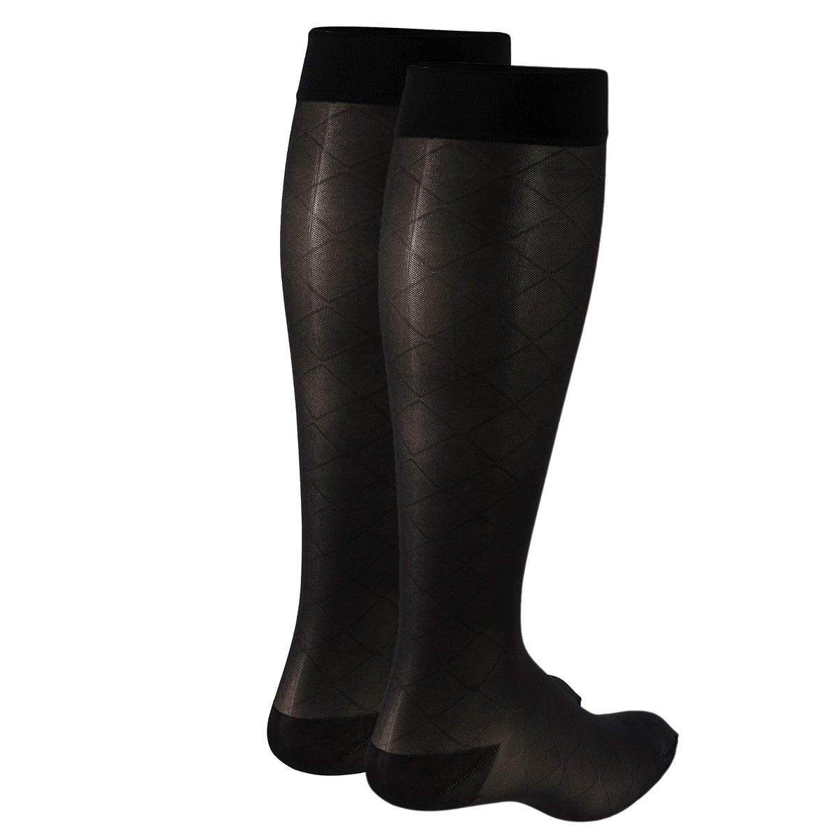 NuVein Sheer Compression Stockings, 15-20 mmHg Support, Women's Diamond Pattern