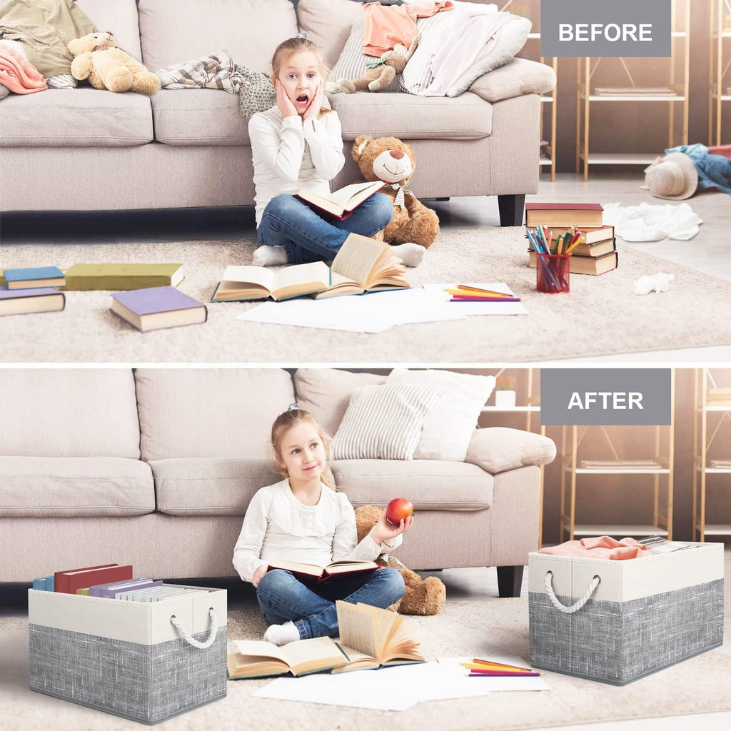 Fab totes Storage Bins [3-Pack], Foldable Storage Baskets for Organizing Toys,