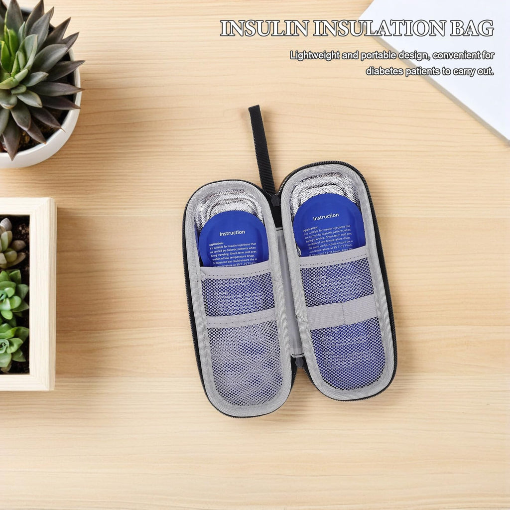 COHEALI Insulin Vial Storage Box and Portable Insulin Cooler Bag with 2 Blue Ice