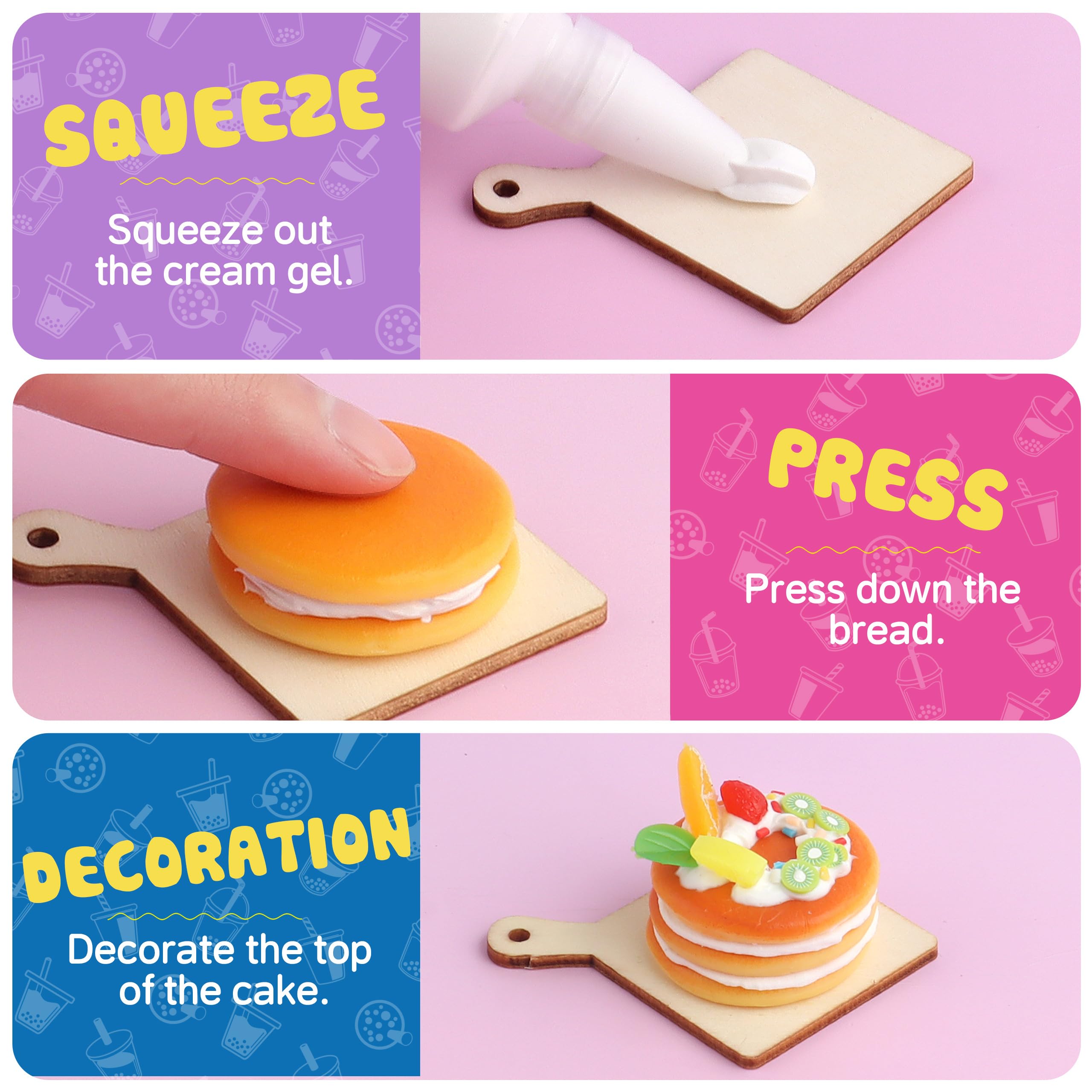 12 Making Miniature Food Toys Set, DIY, Resin Play, NOT Edible, Kitchen Mini