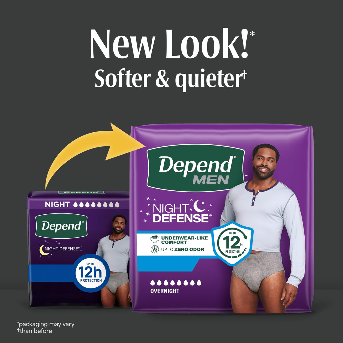48 Count Depend Night Defense Adult Diapers, Incontinence Underwear for Men,