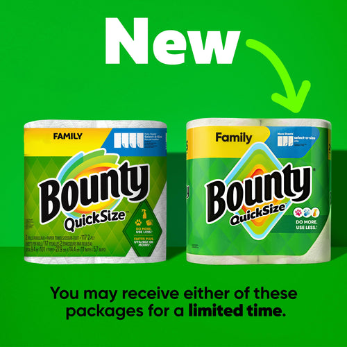 8 Family Rolls = 20 Regular Rolls Bounty Quick Size Paper Towels White