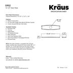 KRAUS Deck Plate for Bathroom Faucet in Spot Free Stainless Steel, BDP01SFS