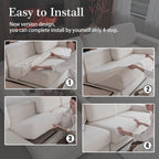 OHSIO Couch Cushion Covers for Sectional Sofa, Stretch Soft Sofa Slipcovers