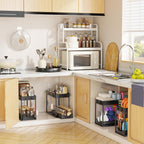 Under Sink Organizer 2 Pack Pull Out Sliding 2 Tier Cabinet Black