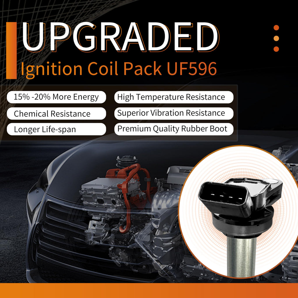 Ignition Coil Pack for Toyota & Corolla: Set of 4 Coils Pack OE # UF596 UF619