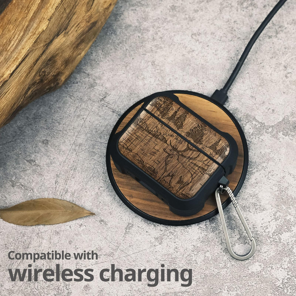 Carveit Wooden Case for AirPods Pro 2nd/1st Gen Case, Wood Artisan Engraved &