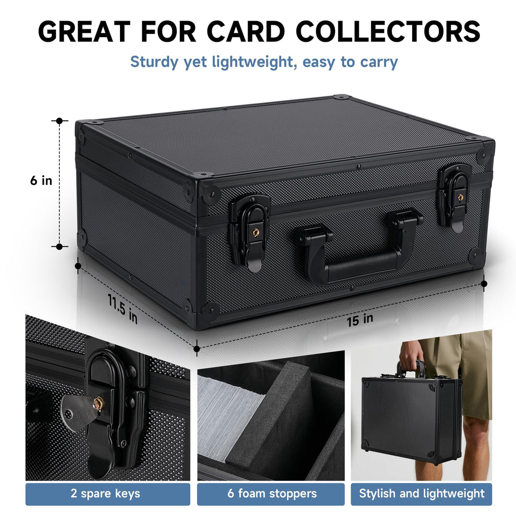 Trading Card Storage Box 600+ Toploaders MTG Sports Cards Hard Case