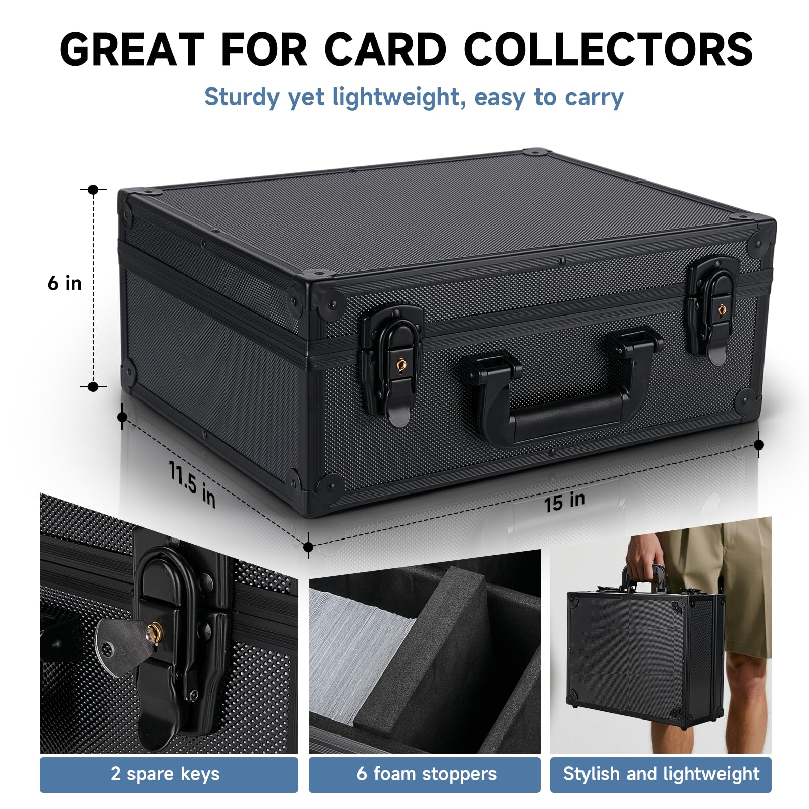 Trading Card Storage Box 600+ Toploaders MTG Sports Cards Hard Case
