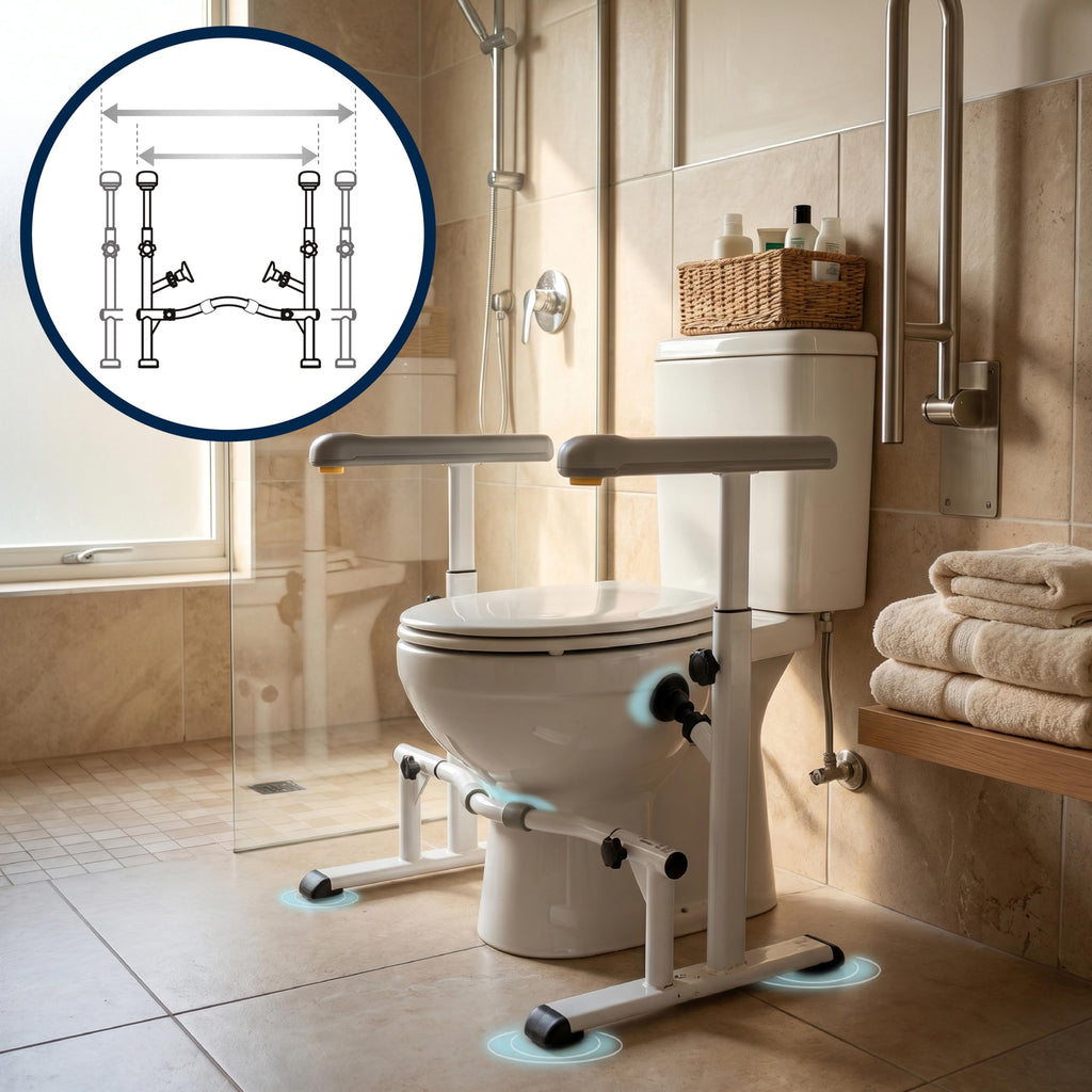 KMINA - Toilet Safety Rails for Seniors (330 lbs) Toilet Safety Frame