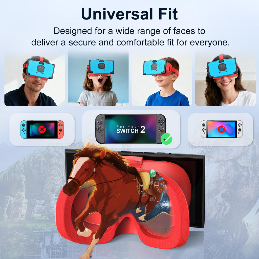 Upgraded VR Headset for Switch 2 (2025), Switch 2 VR Virtual Boy Glasses with