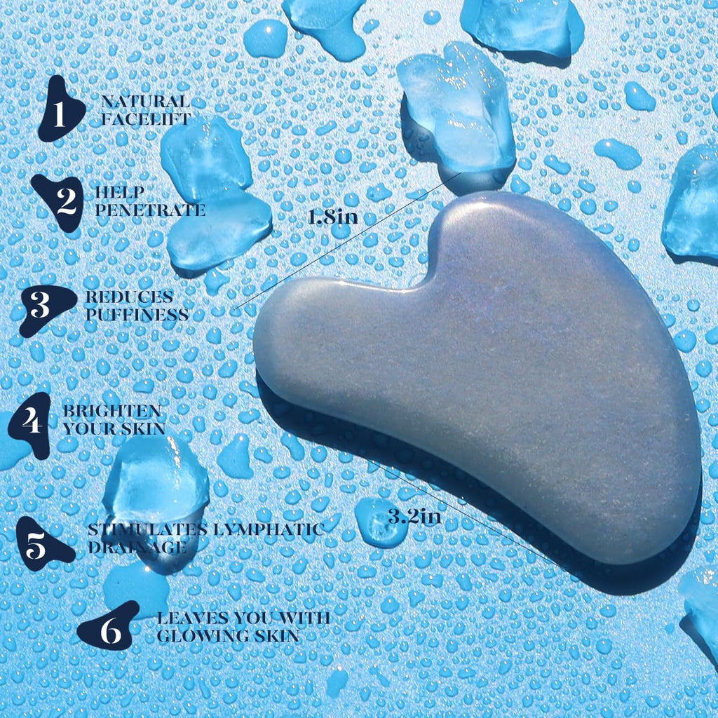 BAIMEI IcyMe Jade Face Roller & Gua Sha, Facial Beauty Skin Care Tools, Self