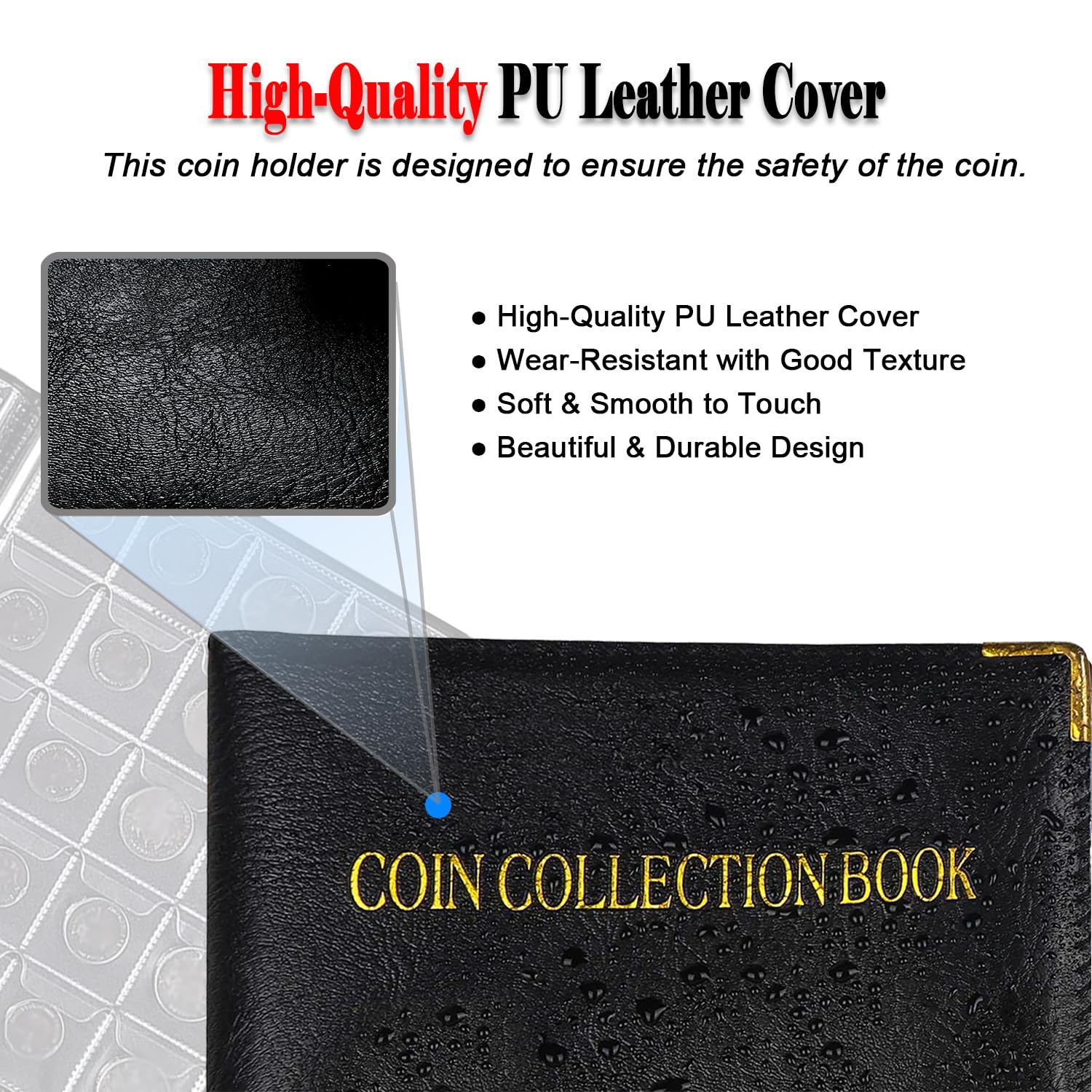 Intendvision Coin Album - 20 Pages, 360 Pockets Two Coin Size, Coin Collection