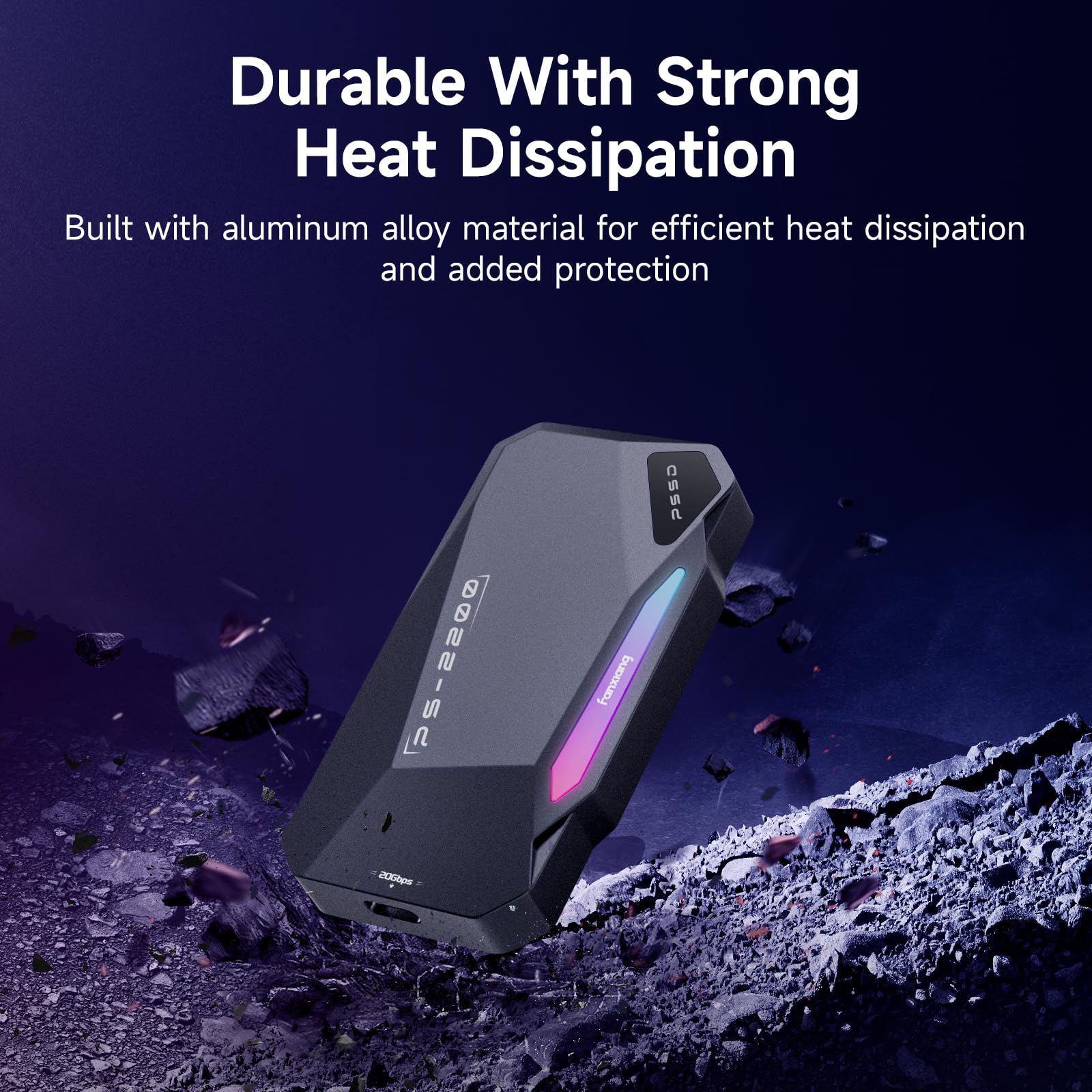 500GB Magnetic Portable SSD,2050MB/s Type-C USB 3.2 Gen 2x2 External SSD,4K