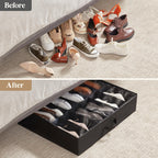 Lifewit Under Bed Shoe Storage Organizer 2 Pack(12 Shoes Cells), 4.3 Inches
