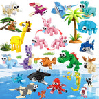 24 Pack Mini Animal Building Blocks Party Favors STEM Toys for Kids
